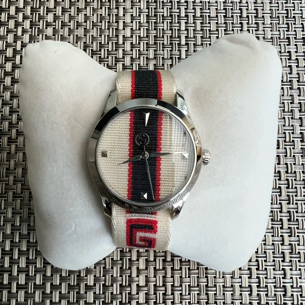 New “GUCCI” G-Timeless White/Red/Blue Dial Unisex Watch - Picture 3 of 8